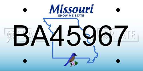 BA45967 Missouri License Plate