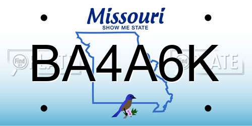 BA4A6K Missouri License Plate
