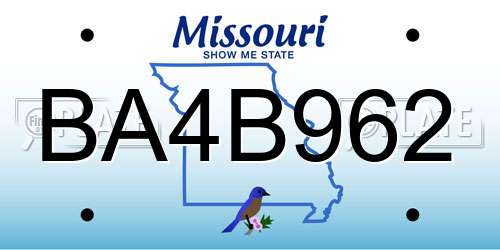 BA4B962 Missouri License Plate