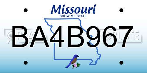 BA4B967 Missouri License Plate