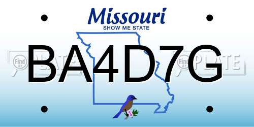 BA4D7G Missouri License Plate