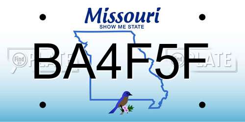 BA4F5F Missouri License Plate