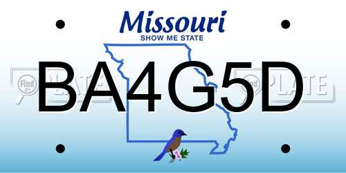 BA4G5D Missouri License Plate