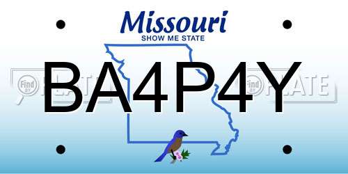 BA4P4Y Missouri License Plate