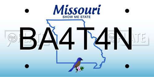 BA4T4N Missouri License Plate