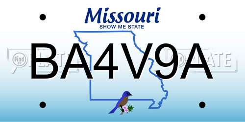 BA4V9A Missouri License Plate