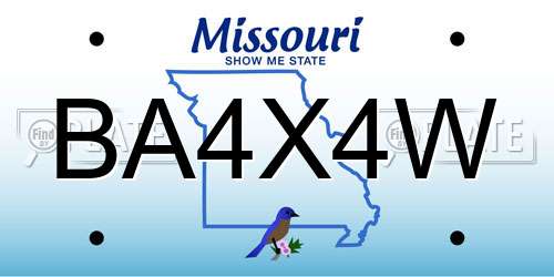 BA4X4W Missouri License Plate