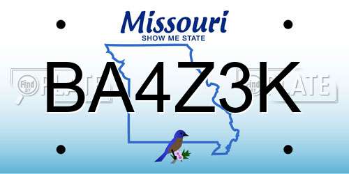 BA4Z3K Missouri License Plate