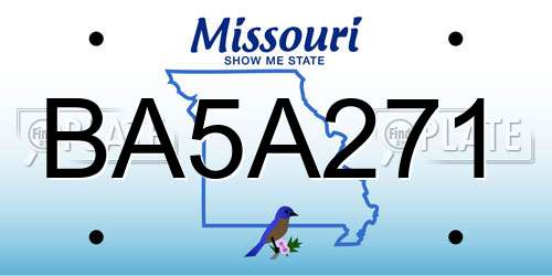 BA5A271 Missouri License Plate
