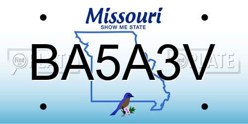 BA5A3V Missouri License Plate