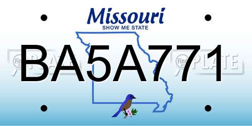 BA5A771 Missouri License Plate