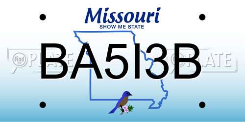 BA5I3B Missouri License Plate