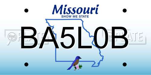 BA5L0B Missouri License Plate