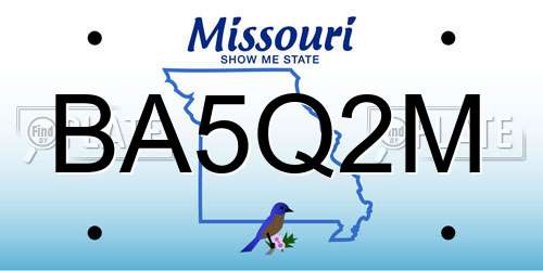 BA5Q2M Missouri License Plate