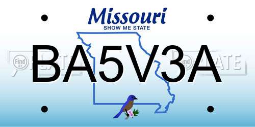 BA5V3A Missouri License Plate
