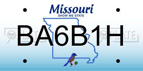 BA6B1H Missouri License Plate