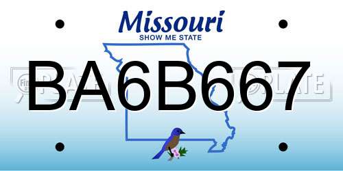 BA6B667 Missouri License Plate