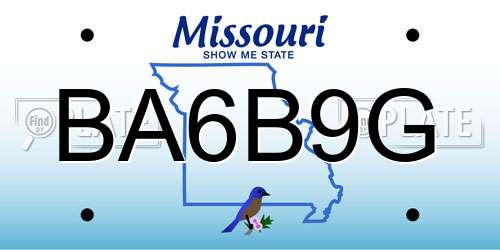 BA6B9G Missouri License Plate