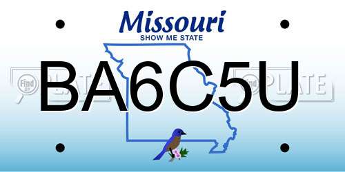BA6C5U Missouri License Plate