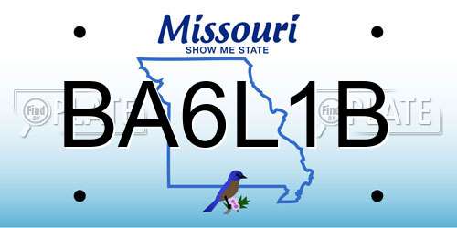 BA6L1B Missouri License Plate