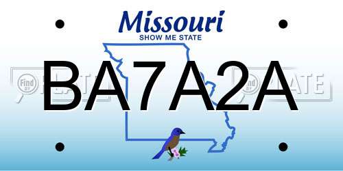 BA7A2A Missouri License Plate