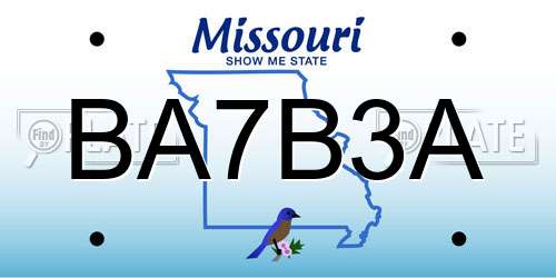 BA7B3A Missouri License Plate