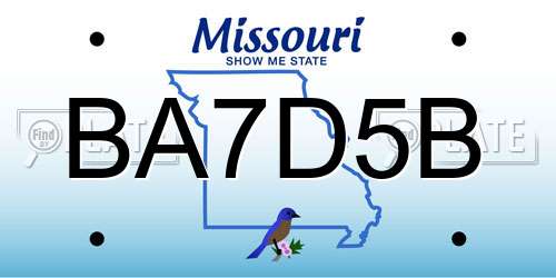 BA7D5B Missouri License Plate