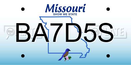 BA7D5S Missouri License Plate
