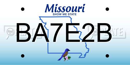 BA7E2B Missouri License Plate