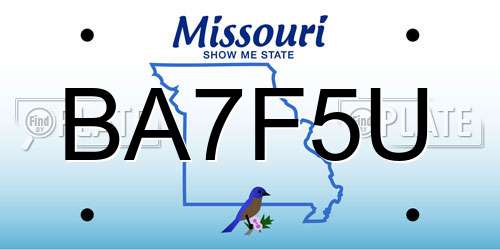 BA7F5U Missouri License Plate