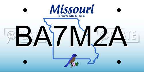 BA7M2A Missouri License Plate