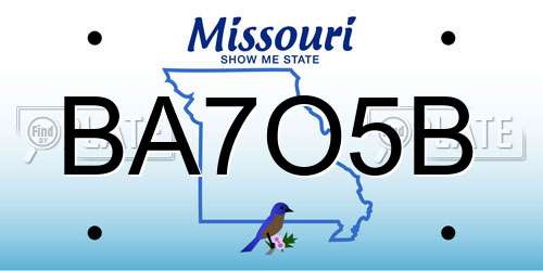 BA7O5B Missouri License Plate
