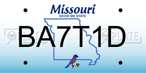 BA7T1D Missouri License Plate