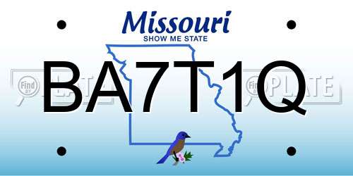 BA7T1Q Missouri License Plate