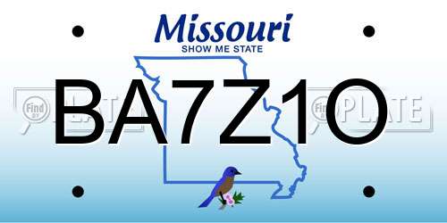 BA7Z1O Missouri License Plate