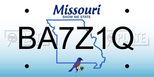 BA7Z1Q Missouri License Plate