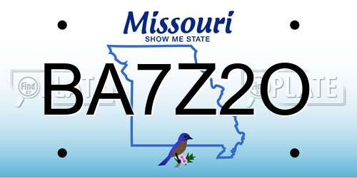 BA7Z2O Missouri License Plate
