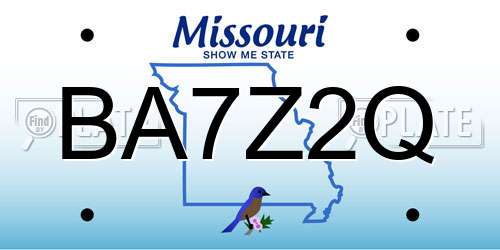 BA7Z2Q Missouri License Plate