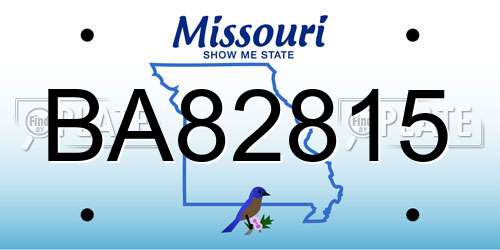 BA82815 Missouri License Plate
