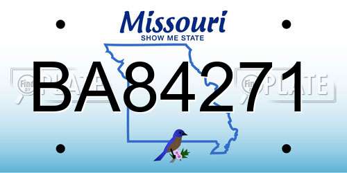 BA84271 Missouri License Plate