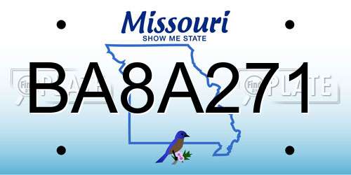 BA8A271 Missouri License Plate