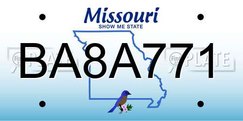 BA8A771 Missouri License Plate