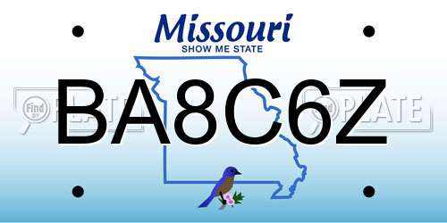 BA8C6Z Missouri License Plate