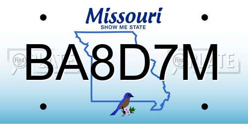 BA8D7M Missouri License Plate