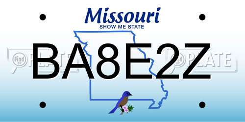 BA8E2Z Missouri License Plate