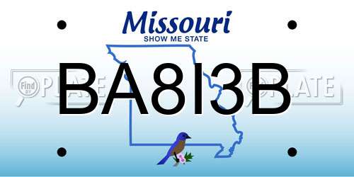 BA8I3B Missouri License Plate