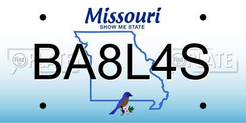 BA8L4S Missouri License Plate