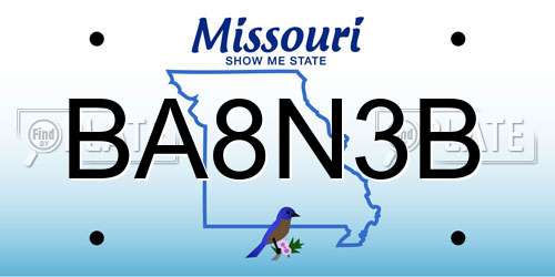 BA8N3B Missouri License Plate