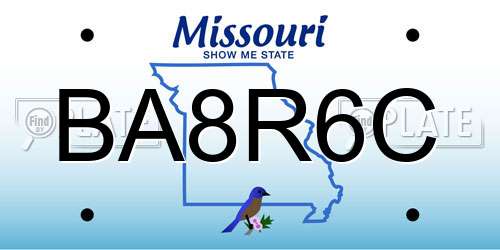 BA8R6C Missouri License Plate