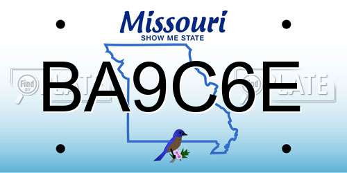 BA9C6E Missouri License Plate